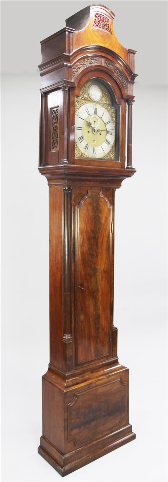 Robert Higgs of London. A George III mahogany eight day longcase clock 8ft 1in.